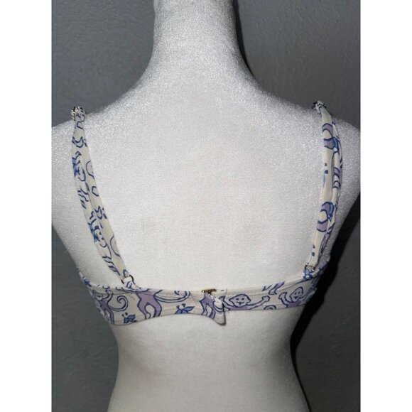 $136 New Roller Rabbit Monkey Mariza Bikini Top Medium - Picture 2 of 3